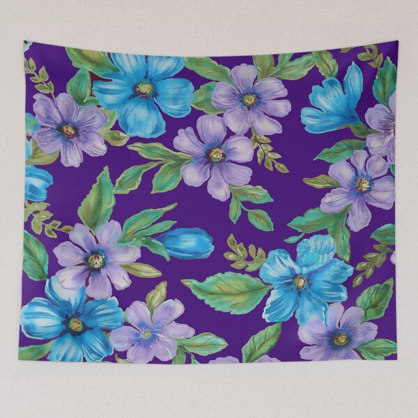 Item preview, Purple and Blue Watercolor Flowers designed and sold by Leslie Rogers Todder.