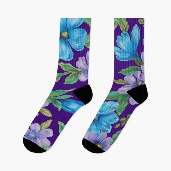 Item preview, Purple and Blue Watercolor Flowers designed and sold by Leslie Rogers Todder.