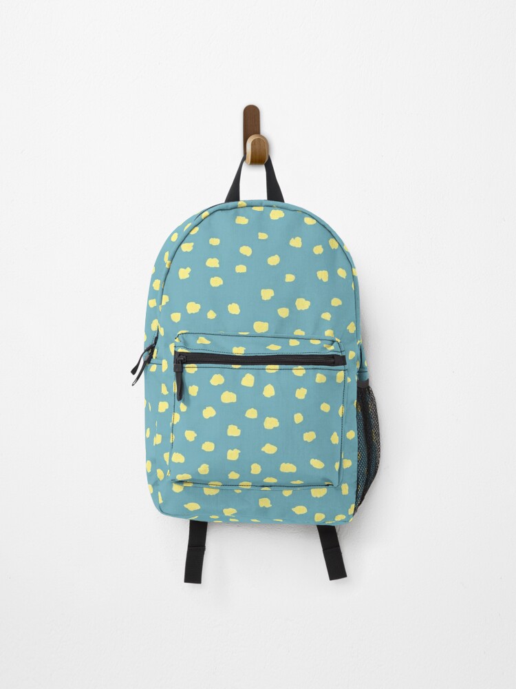 Backpack, Dalmatian Dots on turquoise Sea Green_simple pattern designed and sold by ebozzastudio
