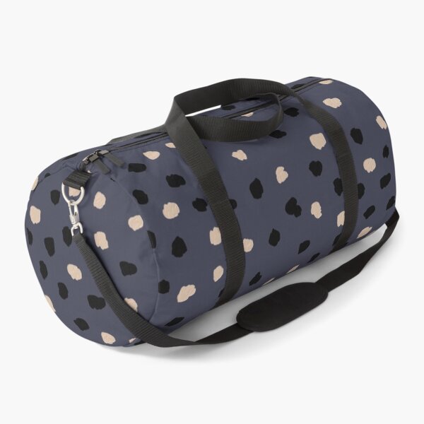 Dalmatian Dots Neutral Pattern on Inkwell Blue Duffle Bag
