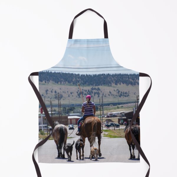 Item preview, Woman Riding Horse With 3 Dogs and 2 Horses designed and sold by photosbyalexis.