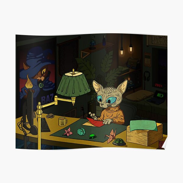 Sphynx Kitty Origami Poster