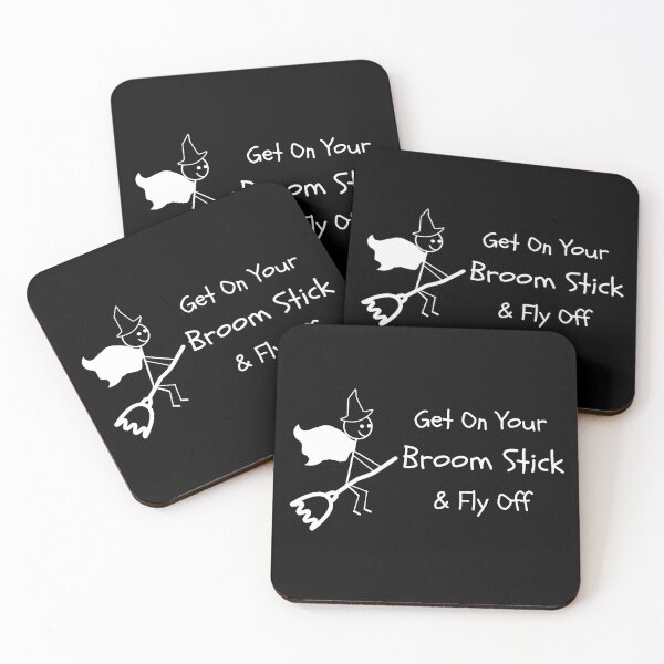 Item preview, Get On Your Broomstick & Fly Off - Stick Figure Halloween Humour designed and sold by CheckOutOz.