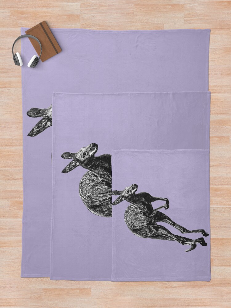 Alternate view of Johnny the Kangaroo Throw Blanket