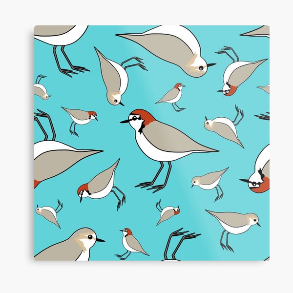 Red-caps Galore (aqua) Metal Print