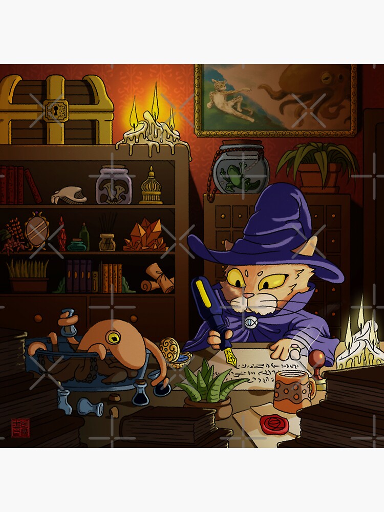 Baz the Cat Wizard by DingHuArt