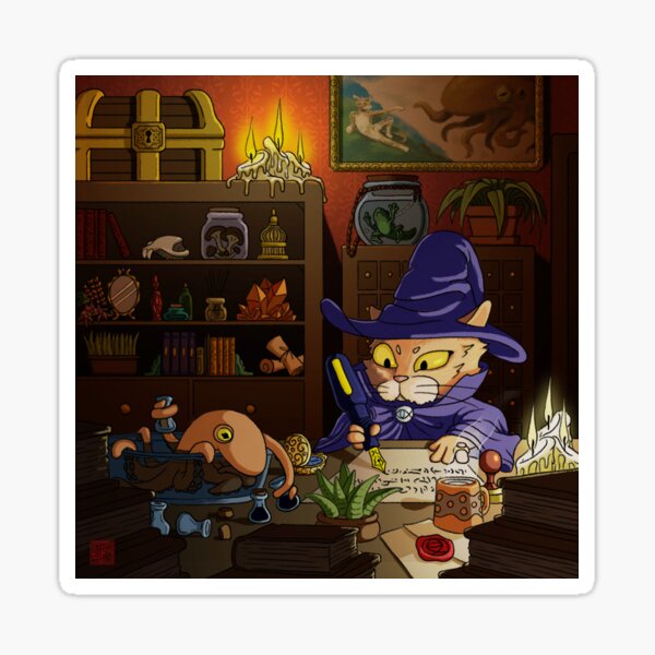 Baz the Cat Wizard Sticker