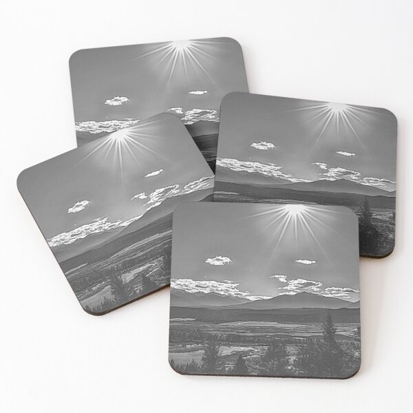 Item preview, Abstract mountain scene in black and white designed and sold by CanadianWild418.