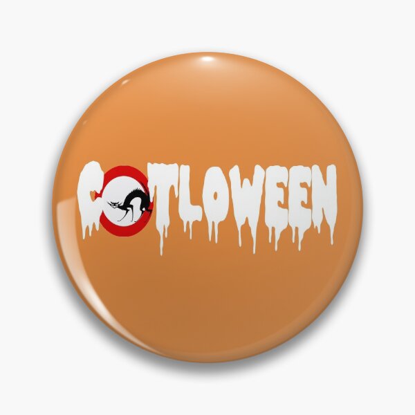 Item preview, CATLOWEEN - Cats and Halloween are going perfect together / white version with circled angry cat  designed and sold by BLOOMY trends.