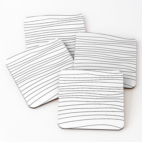 Item preview, Modern minimal trendy black white striped pattern designed and sold by ind3finite.