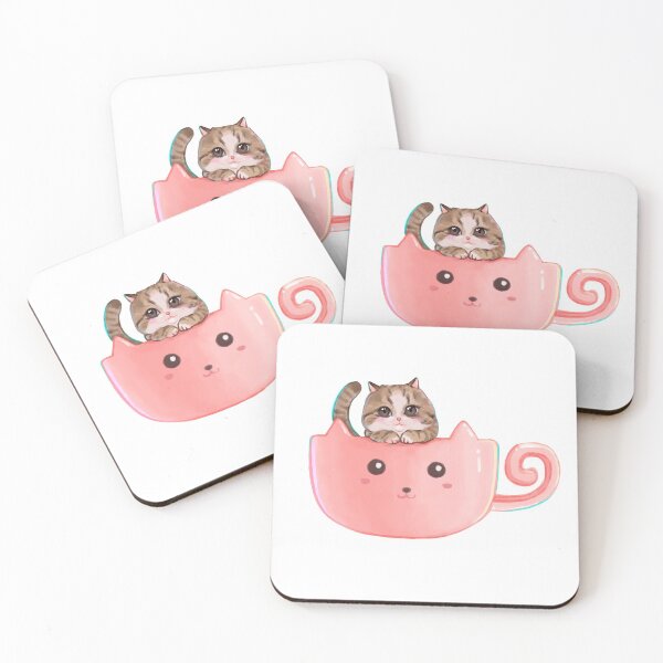 Item preview, Pink Cup Cat  designed and sold by silvyling.