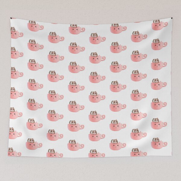 Item preview, Pink Cup Cat  designed and sold by silvyling.