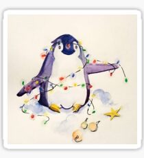 Pegatina pingüino de navidad