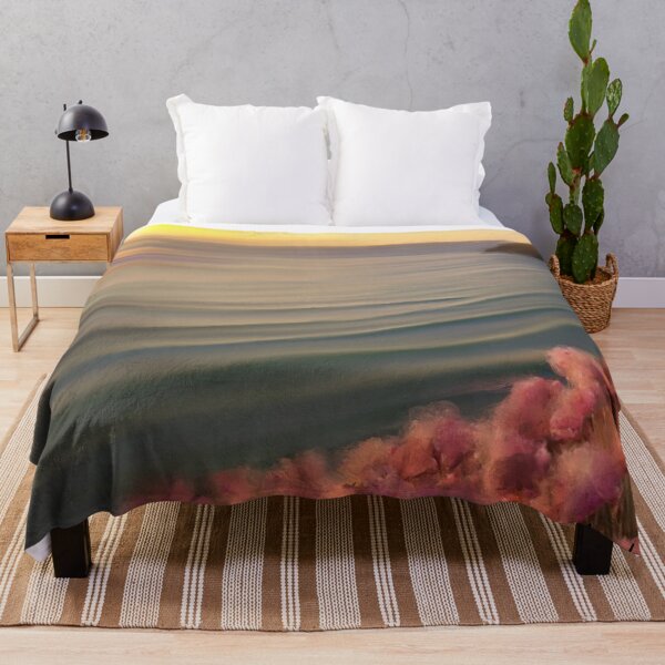 Item preview, Hazy sunset over coastal pink flowers designed and sold by Something Arty.