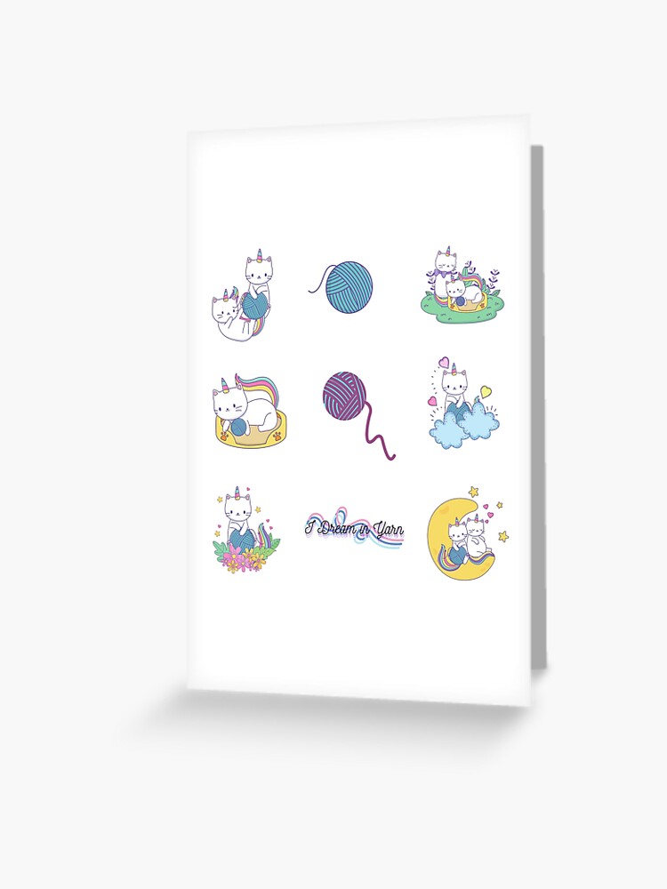 Pastel Kitty Unicorn dreaming Stickers Greeting Card for Sale by  Iambellanova