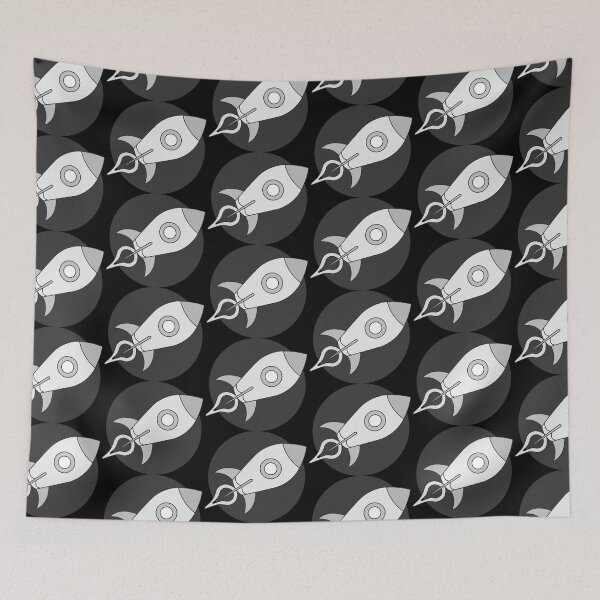 Item preview, Red Rocketship Blast Off designed and sold by Astral Prints.