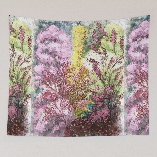 Item preview, Colorful summer garden watercolor painting  designed and sold by GittaG74.