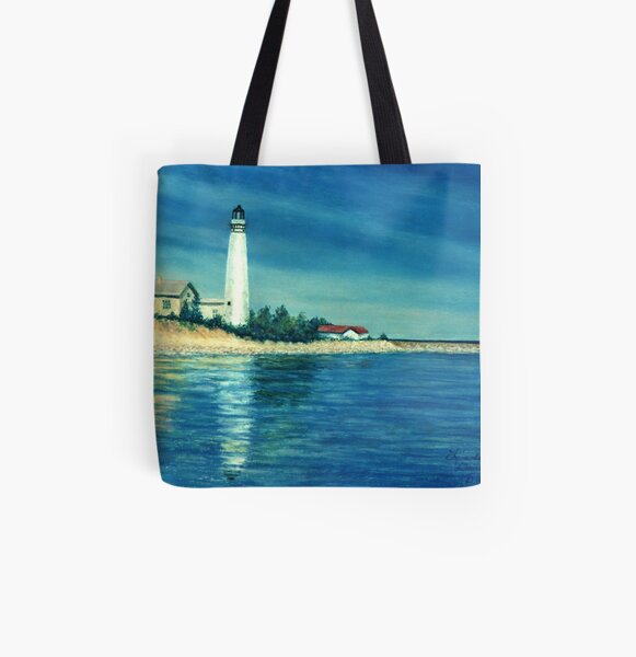 South Manitou Lighthouse All Over Print Tote Bag