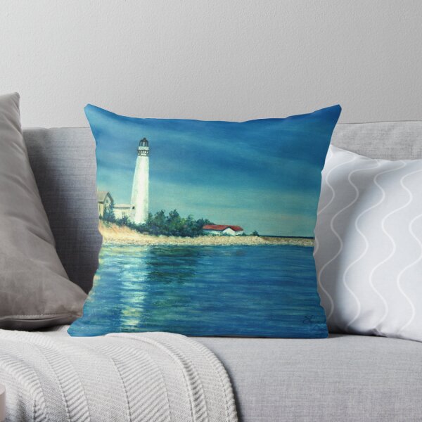 South Manitou Lighthouse Throw Pillow