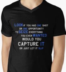 EMINEM MOTIVATIONNAL SHIRT WHITE&BLUE Men's V-Neck T-Shirt