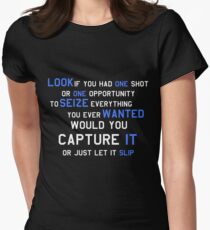 EMINEM MOTIVATIONNAL SHIRT WHITE&BLUE Women's Fitted T-Shirt