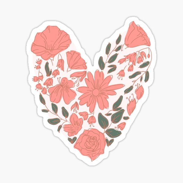 Vista previa del artículo con la obra «Corazón floral», diseñado y vendido por Ashstone23.