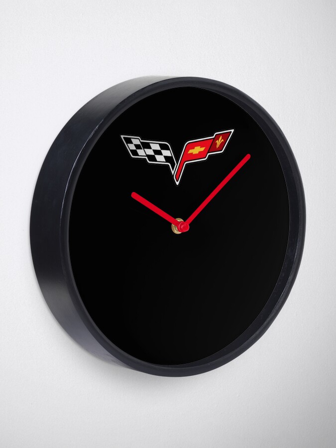 Alternate view of Corvette logo Clock