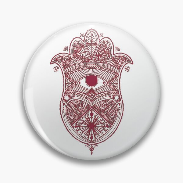 Item preview, Burgundy Khamsa for protection from the evil eye designed and sold by Kenzi Henna Designs.