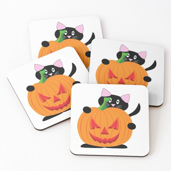 Item preview, Cute Halloween Black Cat With Pumkin designed and sold by SAVWIS.