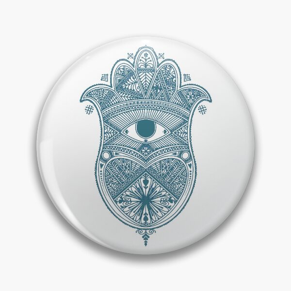 Item preview, Teal Khamsa for protection from the evil eye designed and sold by Kenzi Henna Designs.