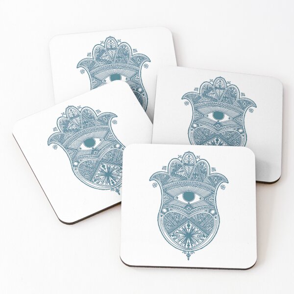 Item preview, Teal Khamsa for protection from the evil eye designed and sold by Kenzi Henna Designs.