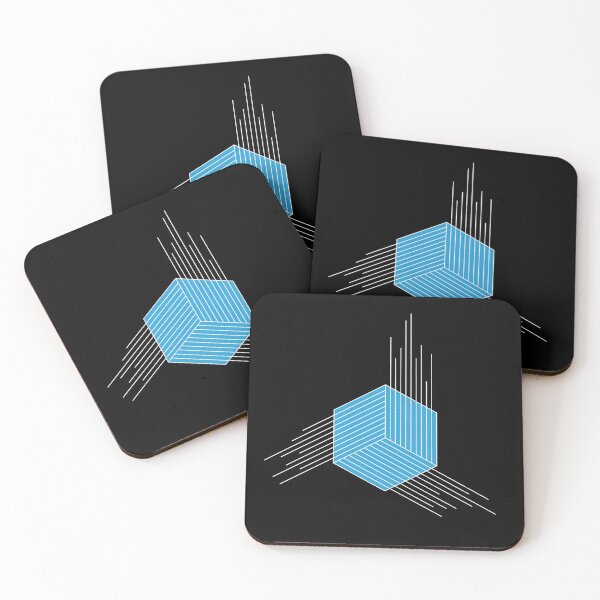 Item preview, Blue Geometric Cube/Hexagon designed and sold by Astral Prints.