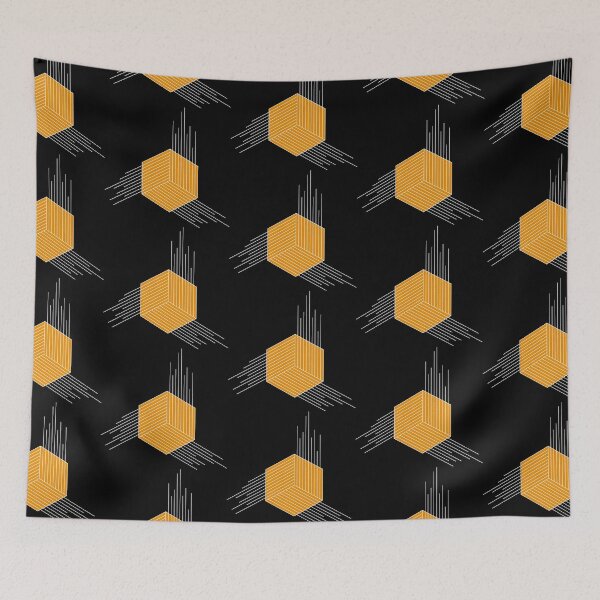 Item preview, Orange Geometric Cube/Hexagon designed and sold by Astral Prints.