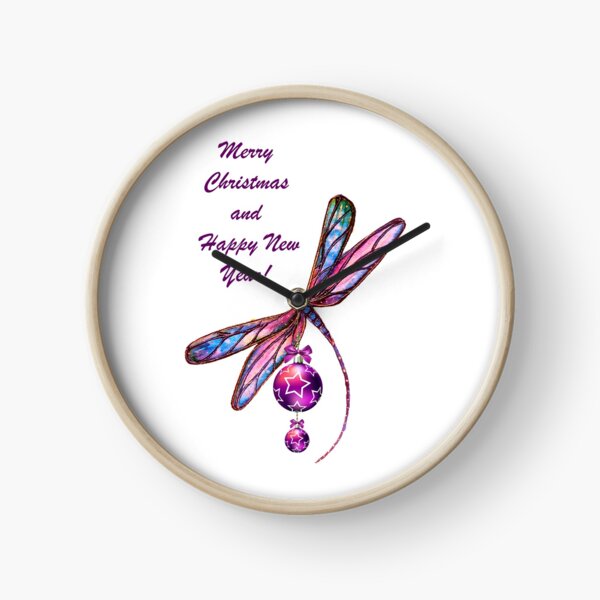 Christmas Dragonfly Clock