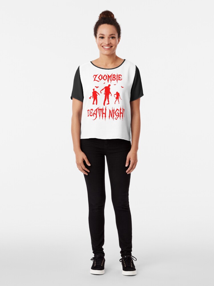 Alternate view of Zoombie Halloween Night Chiffon Top