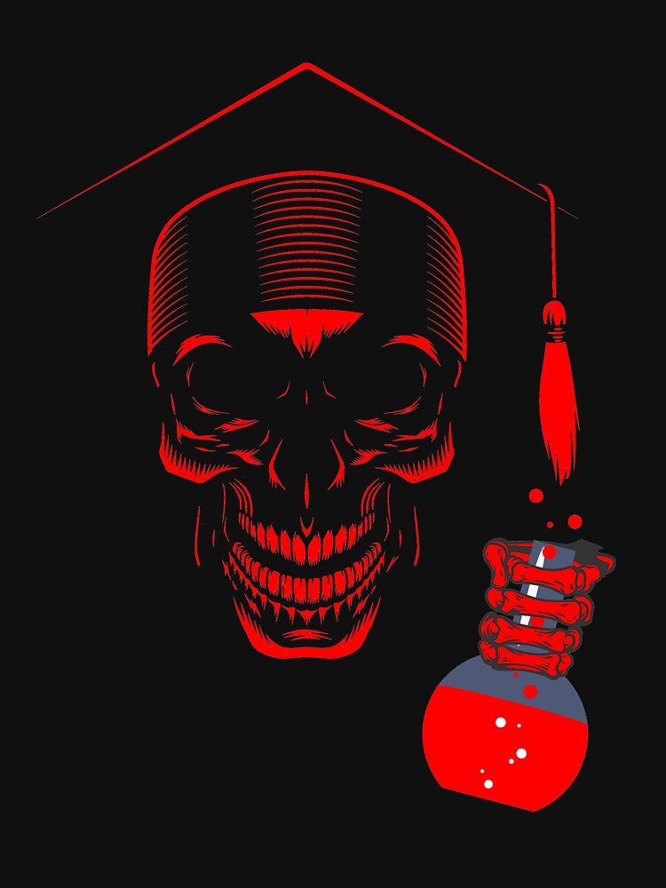 Educated ghost or Skull with science degree by abhinavt777
