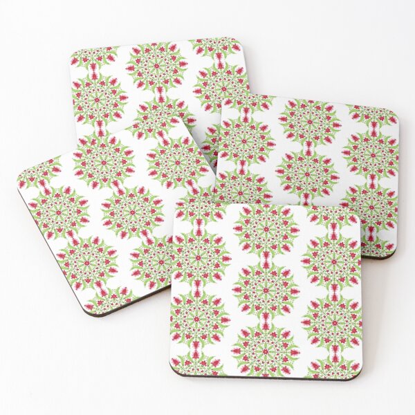 Item preview, DROSERA 1 mandala rosette flower green red rose embroidery original creation design decorations oriental designed and sold by dragonemma.