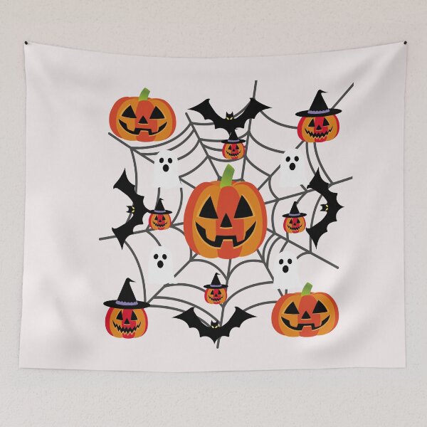Item preview, Pumpkins, Candy Corns, and Bats  Halloween Pattern  designed and sold by buzz1days.