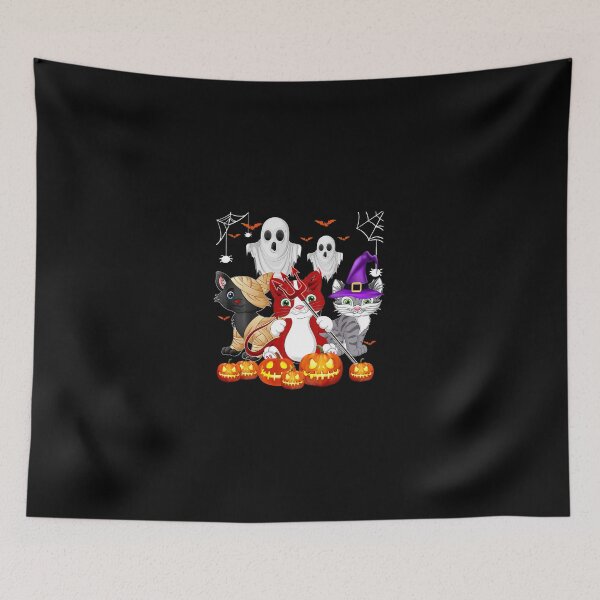 Item preview, Cats Mummy Witch Demon Satan Pumpkin Halloween designed and sold by SamArtistbyAUS.