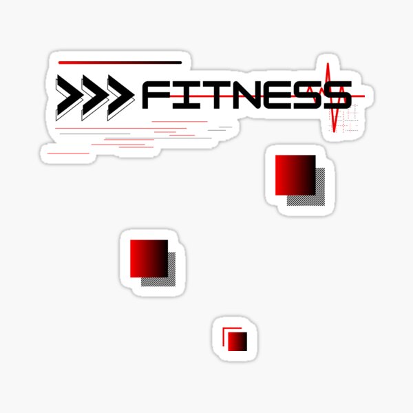 "FITNESS, RED AND BLACK, GYM, WORKOUT (OR)" Sticker for Sale by Tru