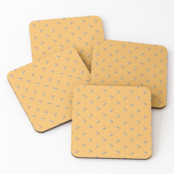 Orderly Lapwings (gold) Coasters (Set of 4)