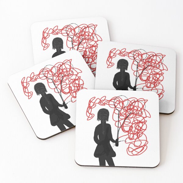 Item preview, Black Red and White illustration- Anxiety in Motion designed and sold by kristyleeprint.