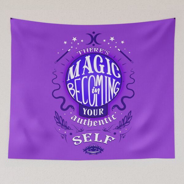 Item preview, "There's Magic in Becoming Your Authentic Self" Typography Design designed and sold by Visions by  Psyche.