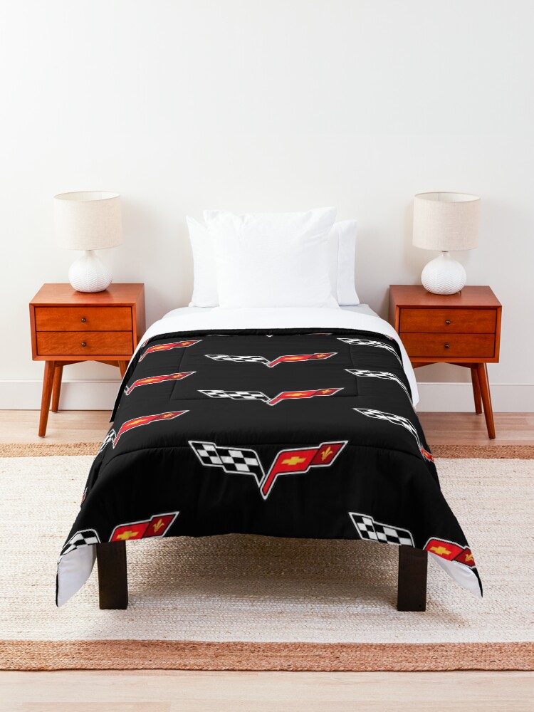 Alternate view of Corvette logo Comforter