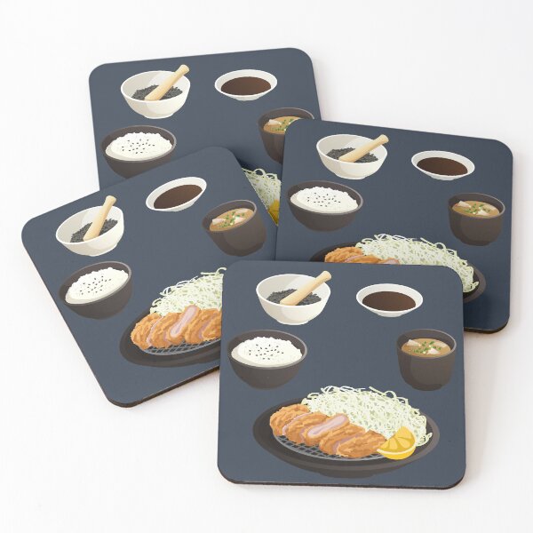 Item preview, Japanese Fried Pork Cutlet Tonkatsu with Rice, Sauce and Miso Soup designed and sold by Alicia Chee.