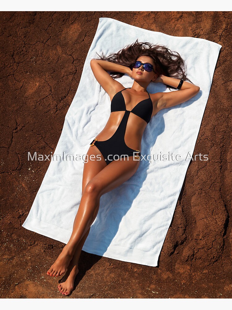 Sexy Young Woman Lying in Bed Art Print by Maxim Images Exquisite