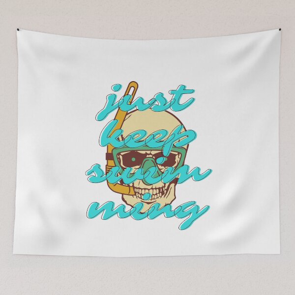 Item preview, Just Keep Swimming Skull designed and sold by Jecelynshop.