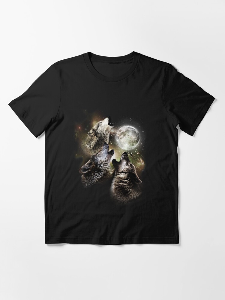 Three wolves howling at the moon Essential T Shirt for Sale by gtcdesign Redbubble