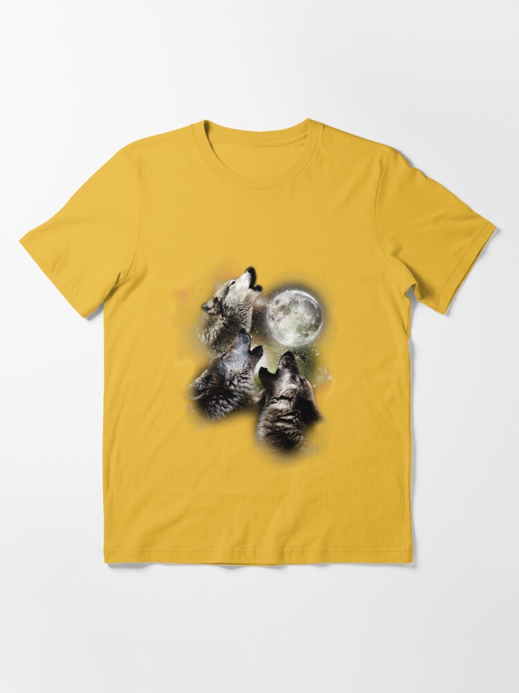 Three wolves howling at the moon Essential T Shirt for Sale by gtcdesign Redbubble