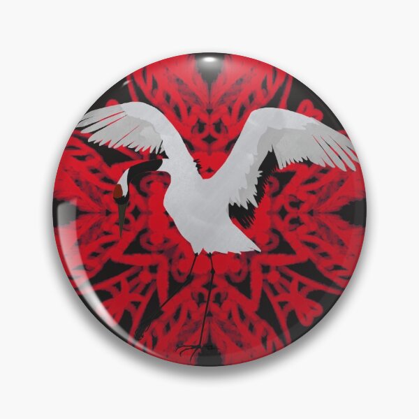 Item preview, Red Crowned Crane Pattern Red designed and sold by Salem Scribbles.